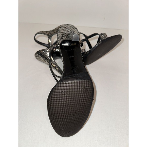 CHANEL - SILVER/GOLD/BLACK - PYTHON SNAKE - SANDALS 38 - 100% Original - Picture 5 of 6